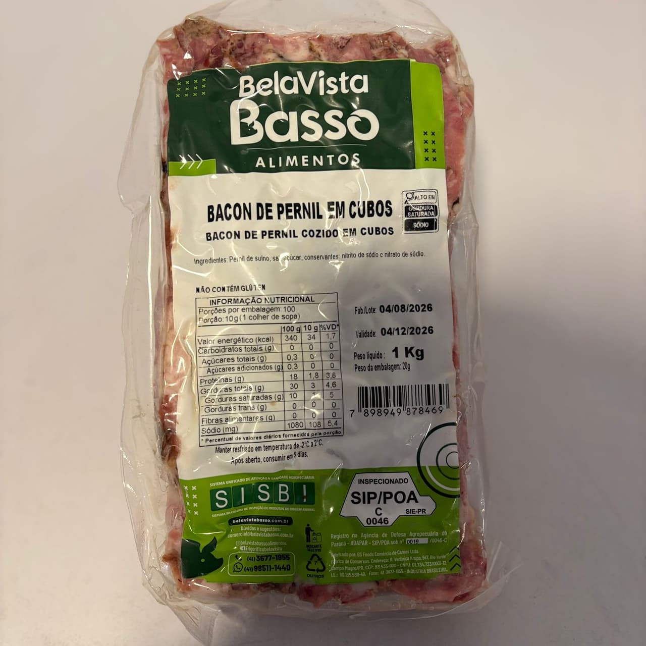 BACON CUBOS PERNIL BELA VISTA BV 1KG