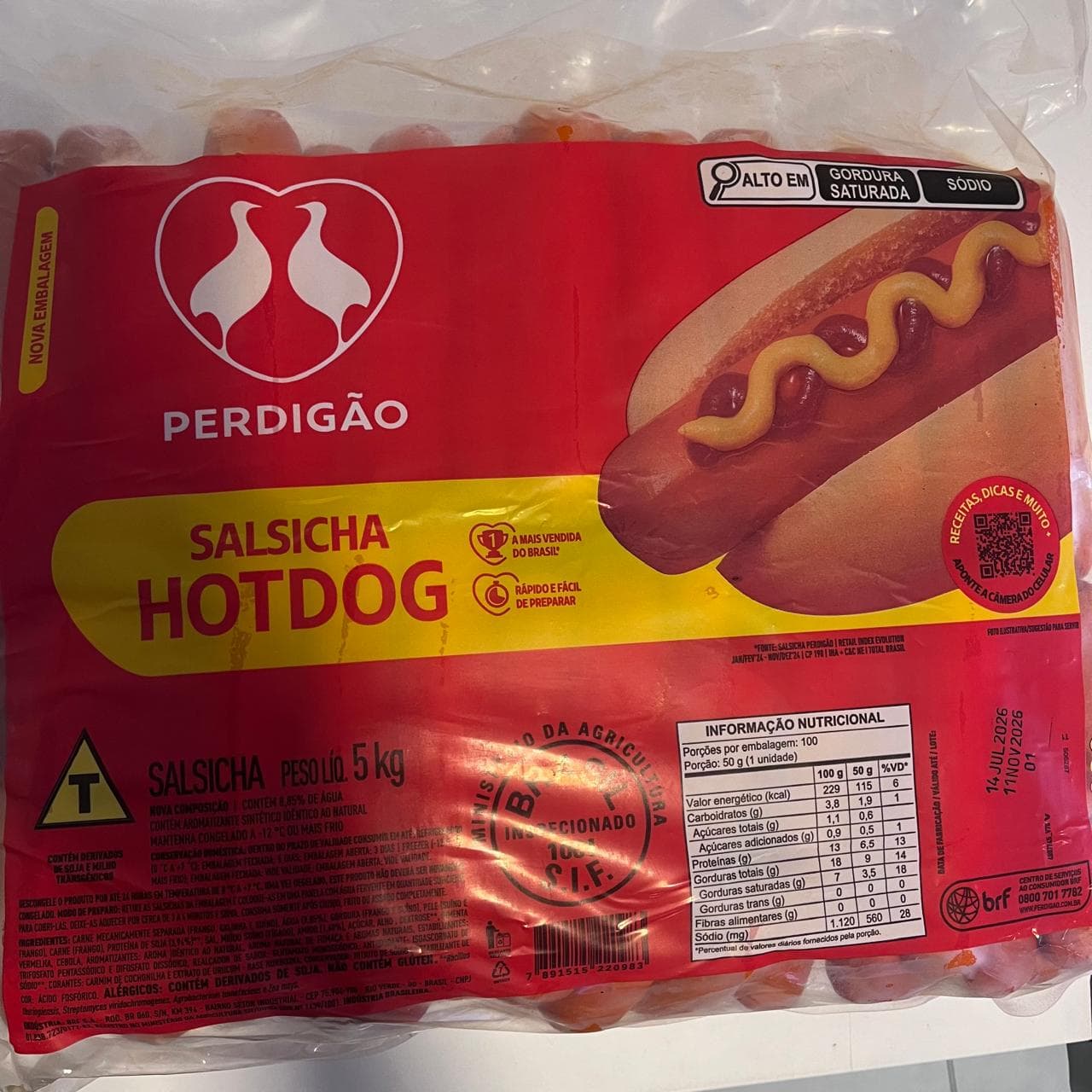 SALSICHA PERDIGÃO 5KG